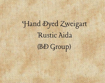 Parchment Rustic Aida (OR-BDA-11-100-PT) ~ Hand Dyed Zweigart Oatmeal Rustico Cross Stitch Fabric