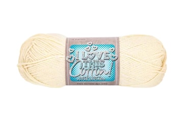 I Love This Cotton! Yarn (Ivory) ~ soft machine washable 100% cotton yarn amigurumi crochet knitting