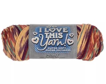 I Love This Yarn Print (Jazzed Stripe) ~ super soft machine washable 100% acrylic