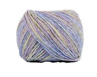 Lighthouse Wildflowers Yarn (Bellflowers) ~ acrylic/wool blend #3 lightweight variegated multicolored soft beautiful muted pastel colors