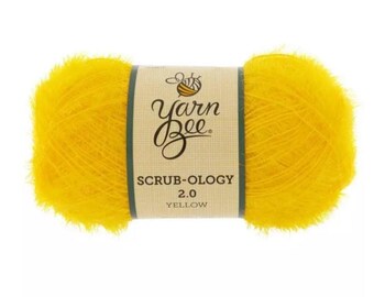 Yarn Bee Scrub-ology 2.0 Yarn (Yellow) ~ perfect for creating dish scrubbers/scrubbies of various shapes and sizes.