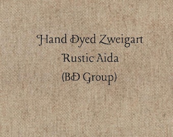Nutmeg Rustic Aida (OR-BDA-44) ~ Hand Dyed Zweigart Oatmeal Rustico Cross Stitch Fabric