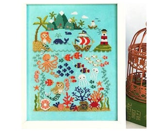 PAPER Cross Stitch Chart - It's a Mermaid Life by Tiny Modernist
