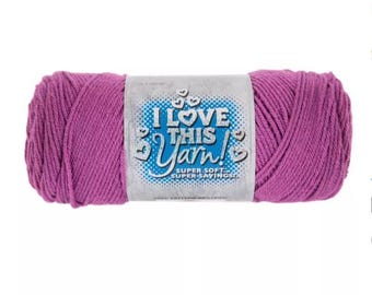 I Love This Yarn! (Hot Orchid) ~ super soft machine washable 100% acrylic