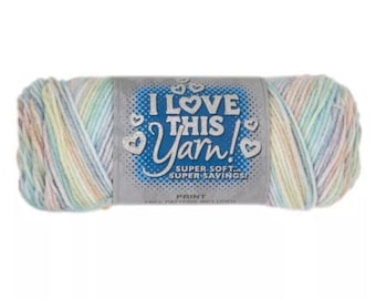 I Love This Yarn Print (Parcel & Bow) ~ super soft machine washable 100% acrylic