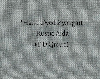 Nantucket Green Rustic Aida (OR-DDA-64) ~ Hand Dyed Zweigart Oatmeal Rustico Cross Stitch Fabric