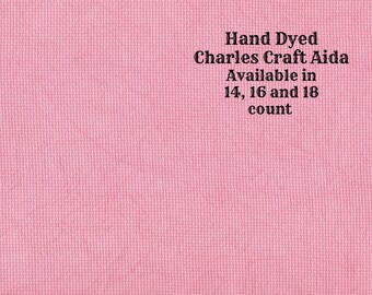Watermelon Aida (CC-DDA-94) ~ Hand Dyed DMC/Charles Craft Cross Stitch Fabric from Vintage NeedleArts