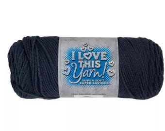 I Love This Yarn! (Dark Denim) ~ super soft machine washable 100% acrylic