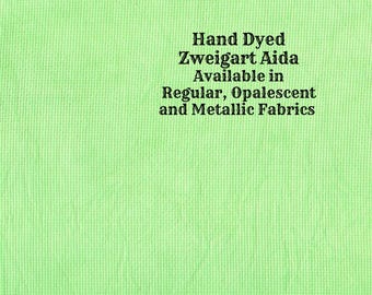 Shamrock Aida (Z-DDA-52) Hand Dyed Zweigart Cross Stitch Fabric from Vintage NeedleArts ~ available in regular, opalescent and metallic Aida