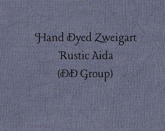 Twilight Rustic Aida (OR-DDA-118) ~ Hand Dyed Zweigart Oatmeal Rustico Cross Stitch Fabric