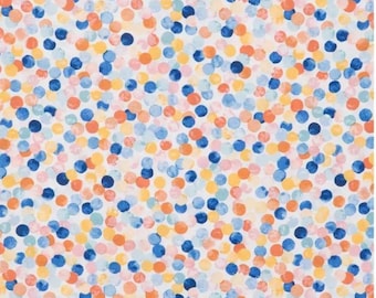 Coral Navy Dot Calico Fabric from Brother Sister Design Studio ~ 100% quilter's cotton sewing/quilting