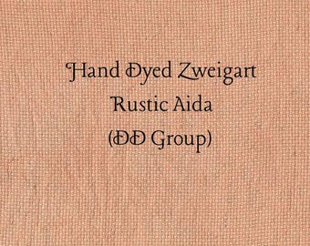 Persimmon Rustic Aida (OR-DDA-112) ~ Hand Dyed Zweigart Oatmeal Rustico Cross Stitch Fabric