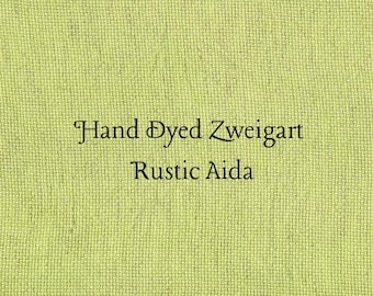 Gremlin Rustic Aida (OR-DDA-27) ~ Hand Dyed Zweigart Oatmeal Rustico Cross Stitch Fabric