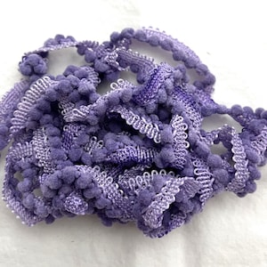 Purple Passion Mini Pom Pom Trim (MPP-29) by Vintage NeedleArts ~ hand-dyed 2 continuous yards