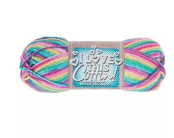 I Love This Cotton! Print Yarn (Denim Brights) ~ soft machine washable 100% cotton