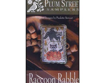 PAPER CHART - Raccoon Rabble from Plum Street Samplers - cross stitch design