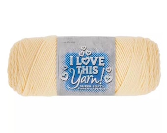 I Love This Yarn! (Cream) ~ super soft machine washable 100% acrylic