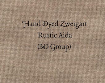 Mocha Rustic Aida (OR-BDA-72) ~ Hand Dyed Zweigart Oatmeal Rustico Cross Stitch Fabric