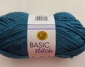 Lion Brand Basic Stitch Anti-Pilling Yarn (Turquoise Heather) ~ 4 medium worsted weight 100% acrylic machine washable