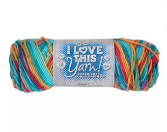 I Love This Yarn! Print (Kaleidescope) ~ super soft machine washable 100% acrylic