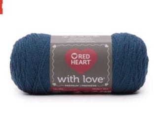 Red Heart With Love Yarn (Celtic) ~ super soft machine wash and dry 100% acrylic