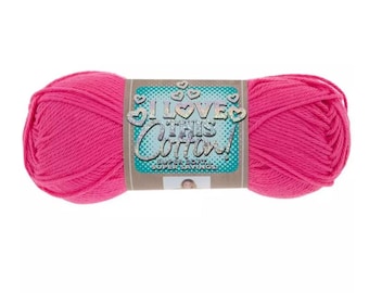 I Love This Cotton! Yarn (Hot Rose) ~ soft machine washable 100% cotton