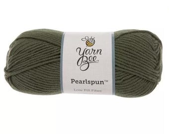 Yarn Bee Pearlspun Yarn (Moss) ~ soft machine washable 100% low pill acrylic
