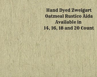 Cactus Rustic Aida (OR-DDA-48) ~ Hand Dyed Zweigart Oatmeal Rustico Cross Stitch Fabric from Vintage NeedleArts