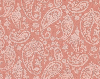 FAT QUARTER ~ Paisley Cotton (Persimmon) ~ Hand Dyed Fabric from Vintage NeedleArts 18x22 inches