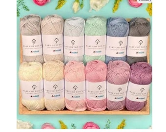Baby Cotton Organic Midi Yarn from Hobbii ~ 100% certified Egyptian cotton sport weight vegan multiple colors available