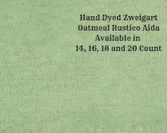 Rosemary Rustic Aida (OR-DDA-74) ~ Hand Dyed Zweigart Oatmeal Rustico Cross Stitch Fabric from Vintage NeedleArts