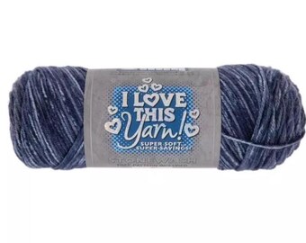 I Love This Yarn Stonewash Print (Denim) ~ super soft machine washable 100% acrylic