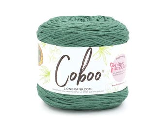 Lion Brand Coboo Yarn (Bayberry) ~ super soft and breathable machine washable lightweight blend of cotton and bamboo #3 lightweight yarn