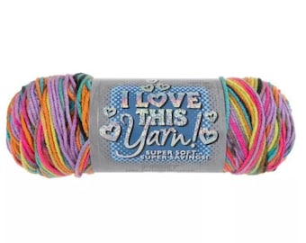 I Love This Yarn Print (Rainbow Galaxy) ~ 100% acrylic