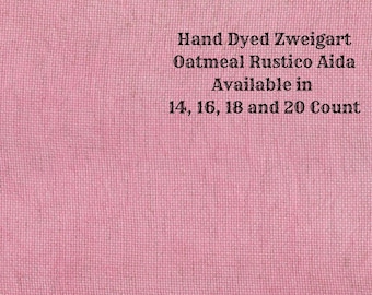 Peony Rustic Aida (OR-DDA-51) ~ Hand Dyed Zweigart Oatmeal Rustico Cross Stitch Fabric from Vintage NeedleArts