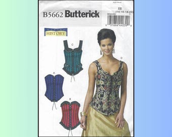 B5662 Butterick ~ Misses' Lace-Up Corset Pattern ~ Sizes 14/16/18/20 ~ UNCUT costume steampunk cosplay