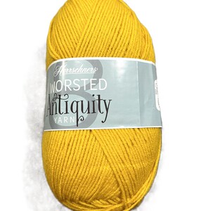 Worsted 8 Antiquity Yarn (Marigold) ~ premium quality yarn in muted vintage tones 100% acrylic #4 worsted weight machine wash Herrschners