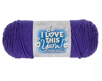 I Love This Yarn! (Grape) ~ super soft machine washable 100% acrylic