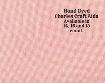 Coral Aida (CC-DDA-71) ~ Hand Dyed DMC/Charles Craft Cross Stitch Fabric from Vintage NeedleArts