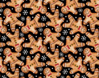 Gingerbread Cookies Cotton Calico Fabric ~ 100% quilter's cotton Fabric Editions Christmas holiday