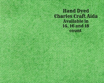 Shamrock Aida (CC-BDA-52) ~ Hand Dyed DMC/Charles Craft Cross Stitch Fabric from Vintage NeedleArts