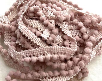 Highland Heather Mini Pom Pom Trim (MPP-37) by Vintage NeedleArts ~ hand-dyed 2 continuous yards