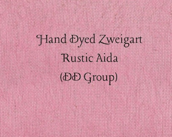 Peony Rustic Aida (OR-DDA-51) ~ Hand Dyed Zweigart Oatmeal Rustico Cross Stitch Fabric