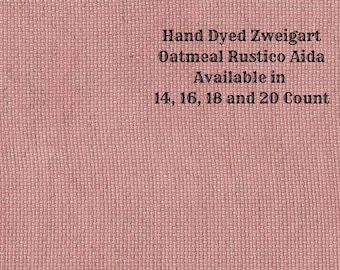 Cactus Flower Rustic Aida (OR-DDA-43) ~ Hand Dyed Zweigart Oatmeal Rustico Cross Stitch Fabric from Vintage NeedleArts