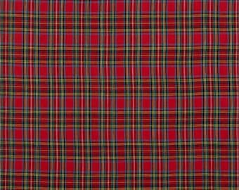 Red Royal Stewart Tartan Fabric ~ 100% cotton for sewing and quilting