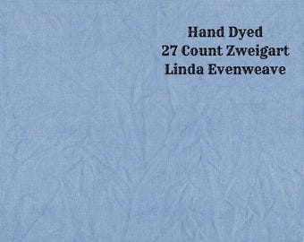 Liberty Blue Linda Evenweave (LND-79) ~ Hand Dyed Zweigart Cross Stitch Fabric from Vintage NeedleArts