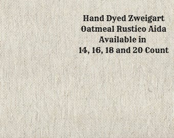 Magnolia Rustic Aida (OR-DDA-33) ~ Hand Dyed Zweigart Oatmeal Rustico Cross Stitch Fabric from Vintage NeedleArts