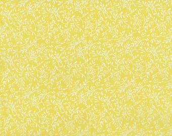 FAT QUARTER ~ Yellow Flowers and Leaves Fabric ~ 100% cotton 18x22 inches pre-cut Quilter's Cotton