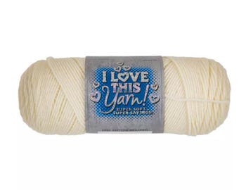 I Love This Yarn! (Ivory) ~ super soft machine washable 100% acrylic