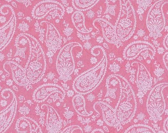 FAT QUARTER ~ Paisley Embossed Cotton (Watermelon) ~ Hand Dyed Fabric from Vintage NeedleArts 18x22 inches